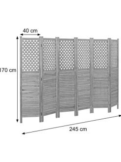 MCW Paravents<Paravent A84 mit Ornamente, Weiß