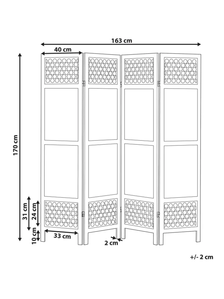 Beliani Paravents<Paravent CERTOSA in Braun - (W) 163 x (H) 170 x (L) 2 cm