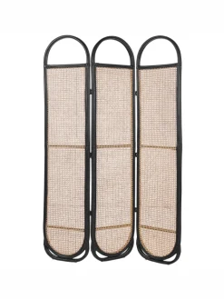 Beliani Paravents<Paravent CORTONA in /Braun/Schwarz - (W) 118 x (H) 180 x (L) 3 cm