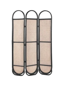 Beliani Paravents<Paravent CORTONA in /Braun/Schwarz - (W) 118 x (H) 180 x (L) 3 cm