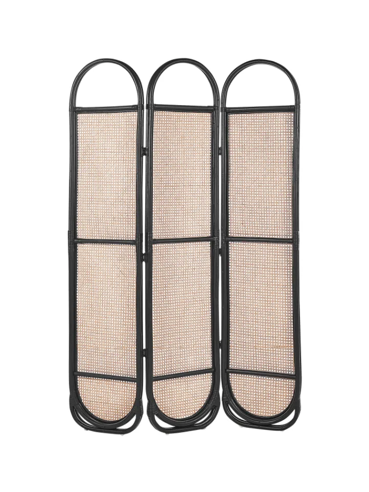 Beliani Paravents<Paravent CORTONA in /Braun/Schwarz - (W) 118 x (H) 180 x (L) 3 cm