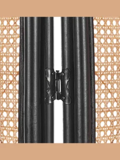 Beliani Paravents<Paravent CORTONA in /Braun/Schwarz - (W) 118 x (H) 180 x (L) 3 cm