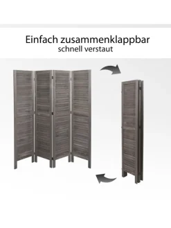 MCW Paravents<Paravent G30 im Shabby-Look, Grau-braun