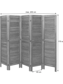 MCW Paravents<Paravent G30 im Shabby-Look, Braun