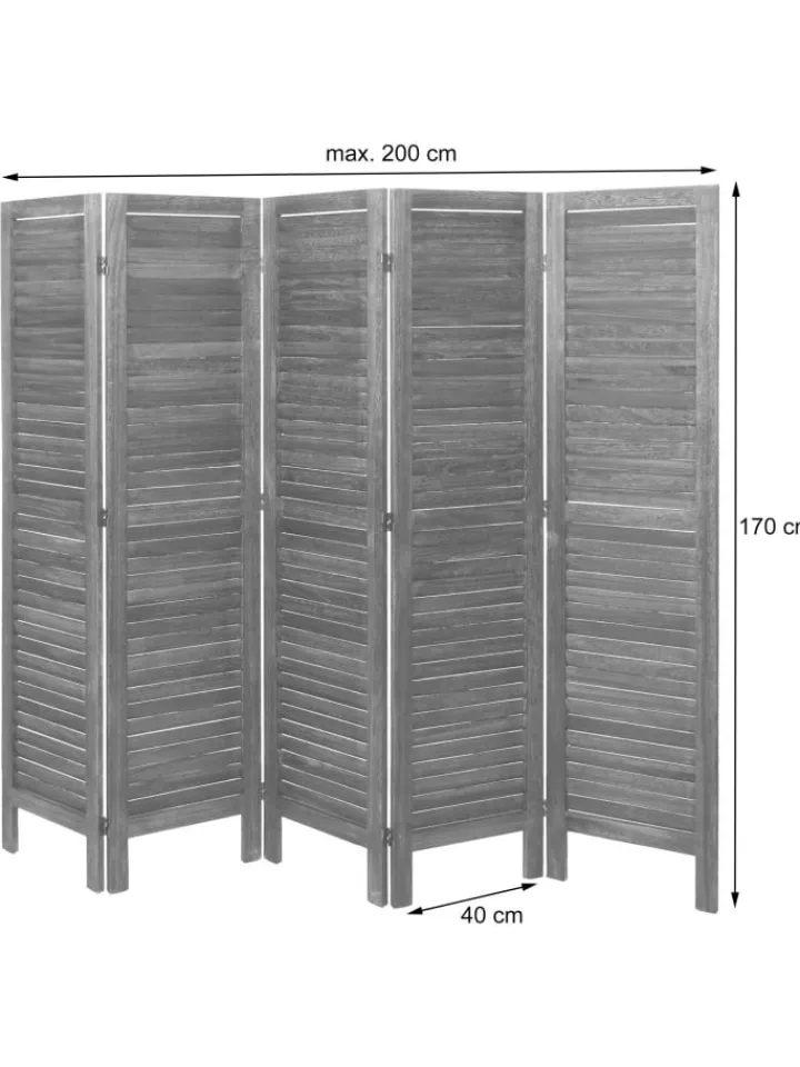 MCW Paravents<Paravent G30 im Shabby-Look, Hellbraun