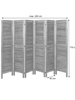 MCW Paravents<Paravent G30 im Shabby-Look, Anthrazit