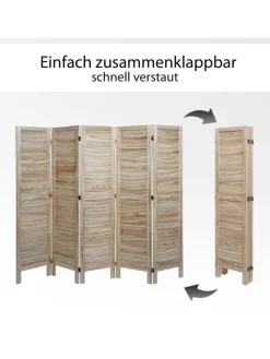 MCW Paravents<Paravent G30 im Shabby-Look, Grau-braun