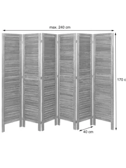 MCW Paravents<Paravent G30 im Shabby-Look, Grau