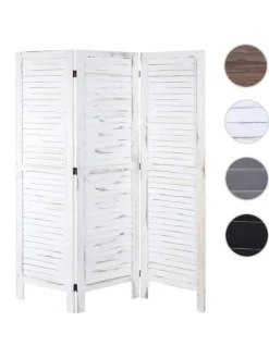 MCW Paravents<Paravent G30, Shabby-Look, Weiß