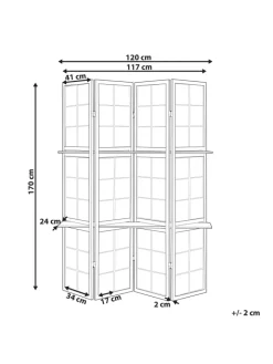 Beliani Paravents<Paravent GOMAGOI in Schwarz - (W) 120 x (H) 170 x (L) 2 cm