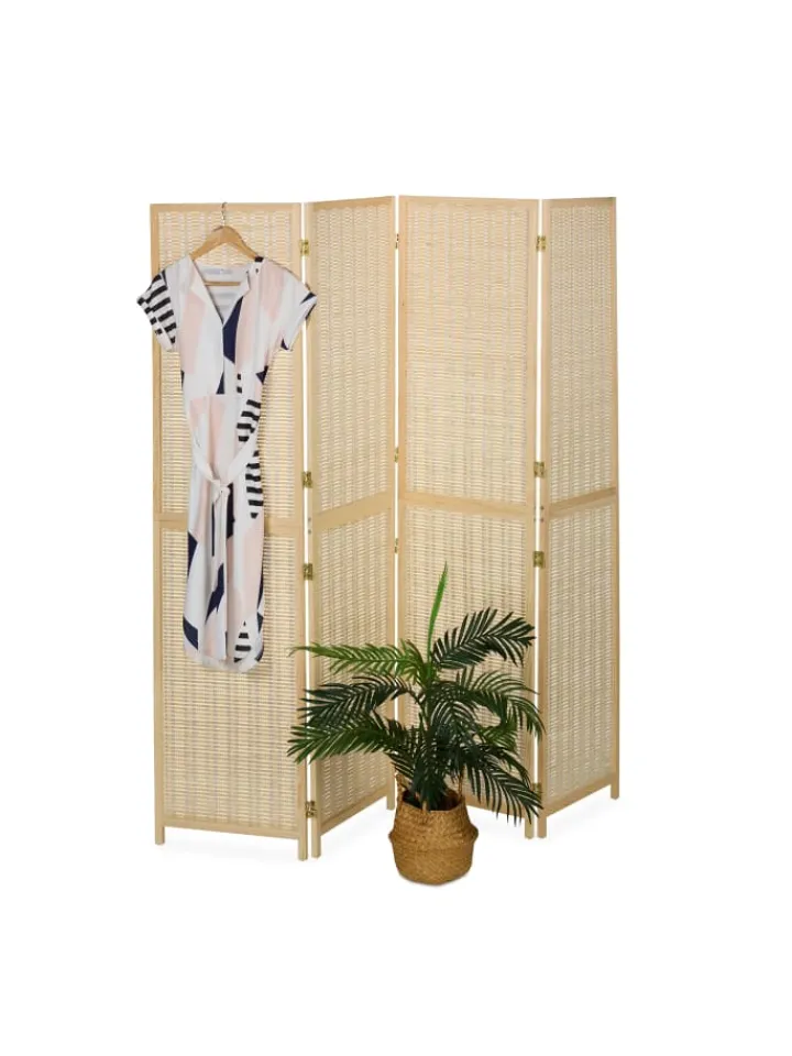 relaxdays Paravents<Paravent in Natur - (B)182 x (H)180 cm