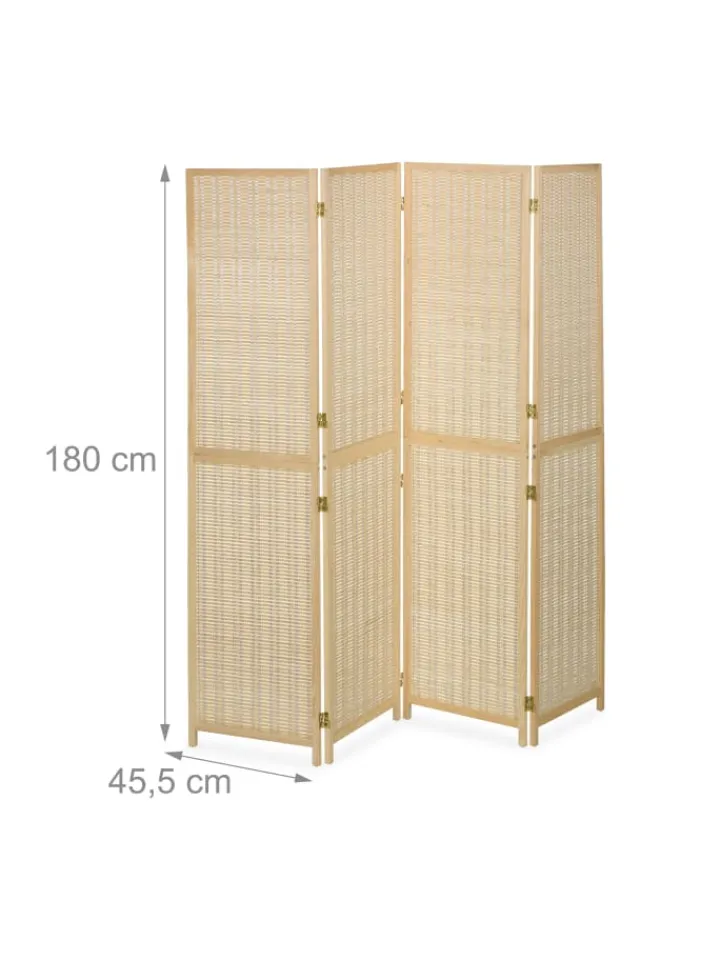 relaxdays Paravents<Paravent in Natur - (B)182 x (H)180 cm