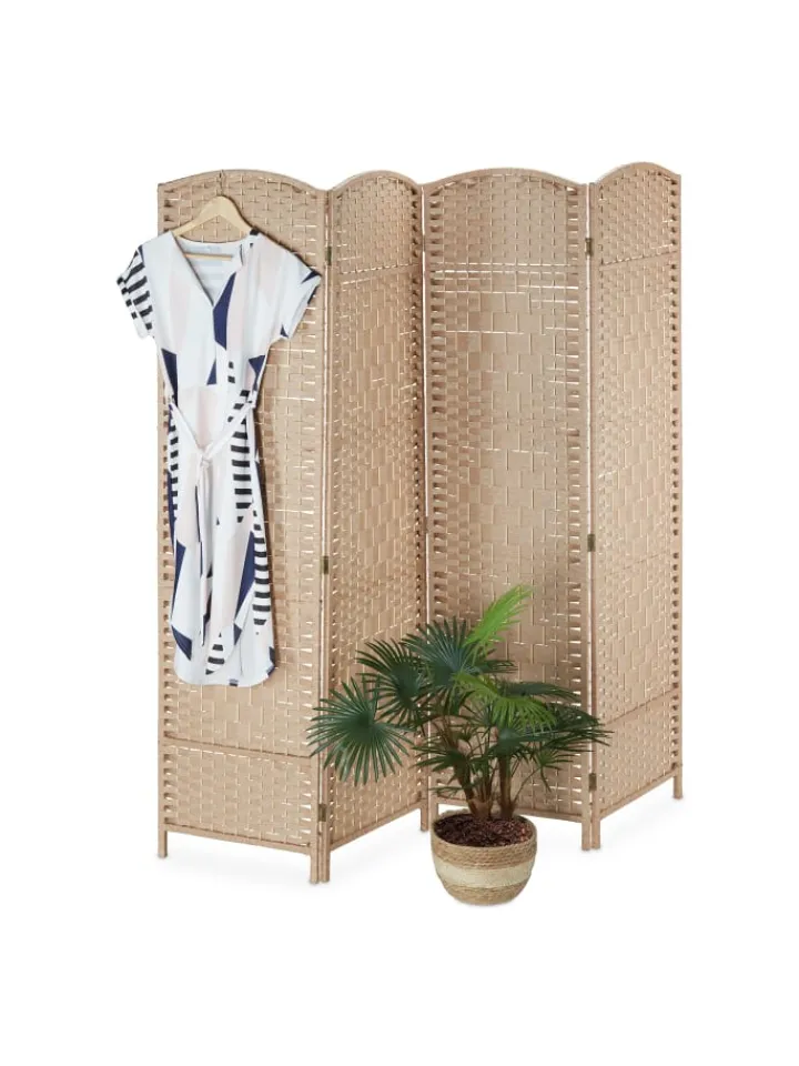 relaxdays Paravents<Paravent in Natur - (B)180 x (H)180cm