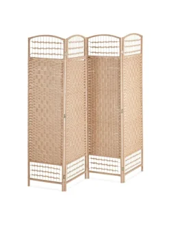 relaxdays Paravents<Paravent in Natur- (B)180 x (H)180 cm