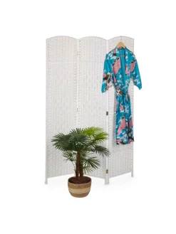 relaxdays Paravents<Paravent in Weiß - (B)120 x (H)170 cm