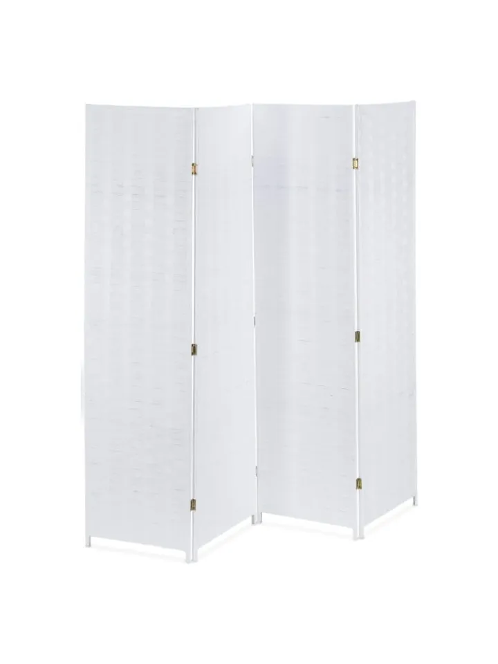 relaxdays Paravents<Paravent in Weiß - (B)180 x (H)180 cm