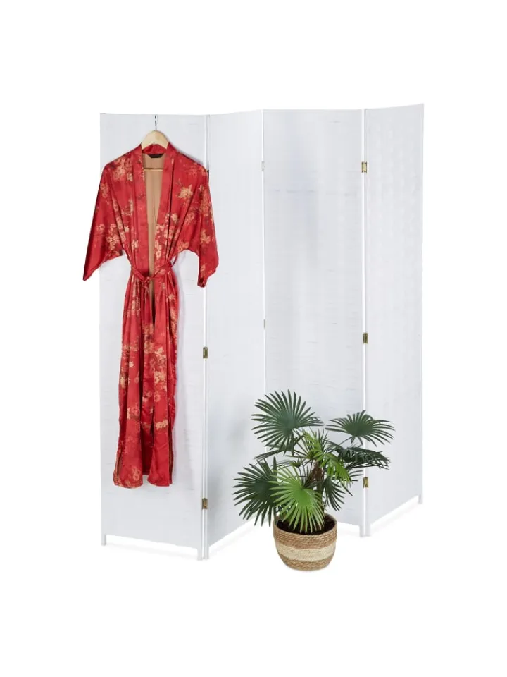 relaxdays Paravents<Paravent in Weiß - (B)180 x (H)180 cm