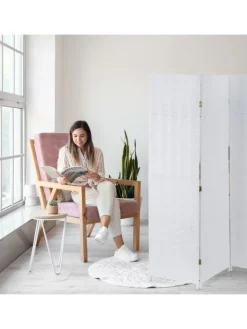 relaxdays Paravents<Paravent in Weiß - (B)180 x (H)180 cm