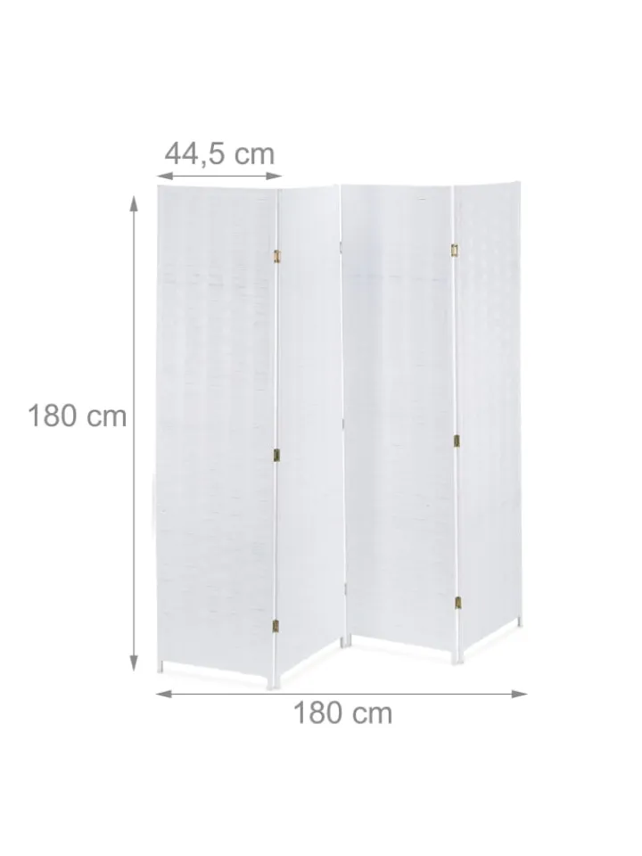 relaxdays Paravents<Paravent in Weiß - (B)180 x (H)180 cm