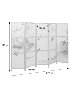 MCW Paravents<Paravent O70, Naturmotive 170x227cm, Kirschblüten