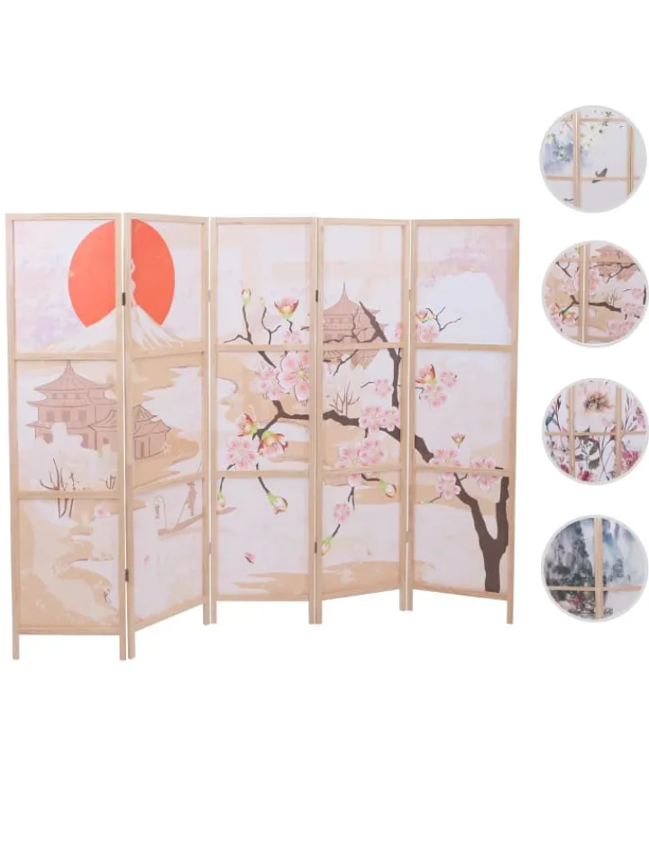 MCW Paravents<Paravent O70, Naturmotive 170x227cm, Kirschblüten