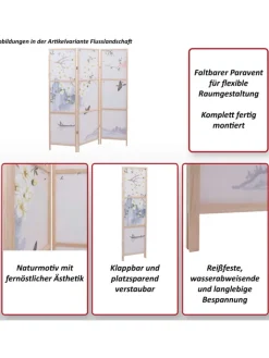 MCW Paravents<Paravent O70 Naturmotive 170x137cm, Blumen