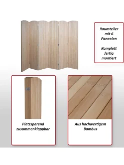 MCW Paravents<Paravent O30 zusammenklappbar 6 Paneele 170x245cm