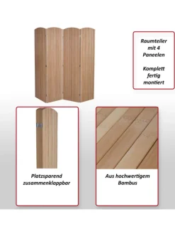 MCW Paravents<Paravent O30 zusammenklappbar 4 Paneele 170x162cm
