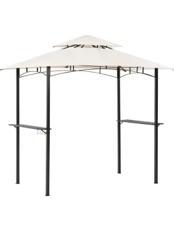 Beliani Gartenmöbel<Pavillon NARO in Beige/Schwarz - (W) 240 x (H) 245 x (L) 148 cm