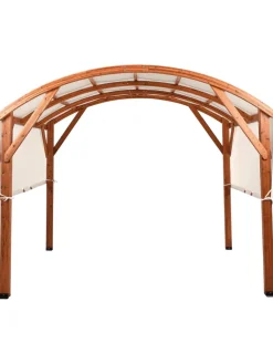 Beliani Gartenmöbel<Pavillon SCOPELLO in Braun/Weiß - (W) 303 x (H) 257 x (L) 300 cm