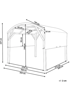 Beliani Gartenmöbel<Pavillon SCOPELLO in Braun/Weiß - (W) 303 x (H) 257 x (L) 300 cm