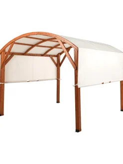 Beliani Gartenmöbel<Pavillon SCOPELLO in Braun/Weiß - (W) 303 x (H) 257 x (L) 300 cm