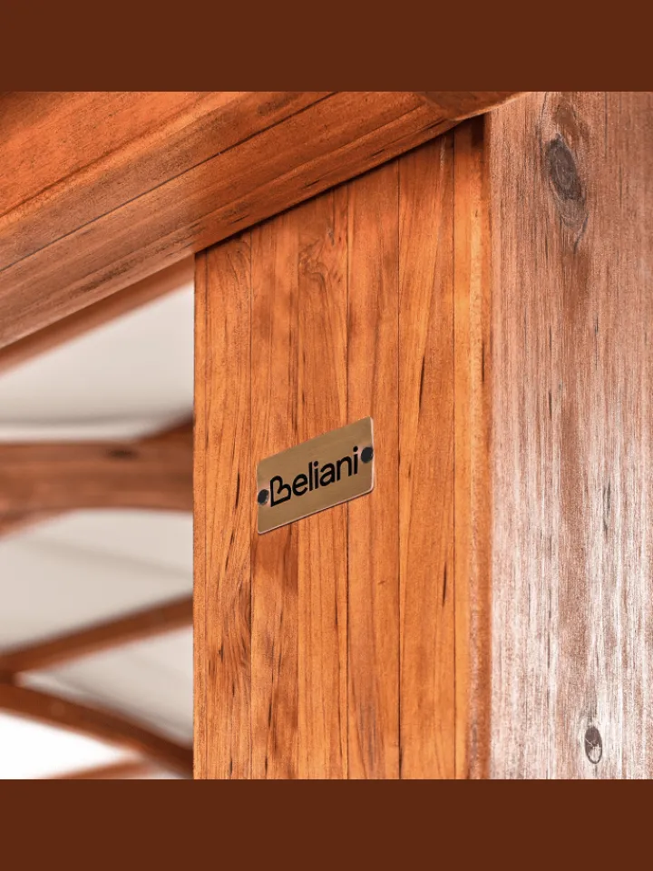 Beliani Gartenmöbel<Pavillon SCOPELLO in Braun/Weiß - (W) 303 x (H) 257 x (L) 300 cm