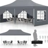 COSTWAY Gartenmöbel<Pavillon 3x6m in Grau