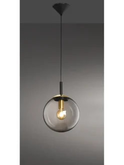 FISCHER & HONSEL Decken- & Hängeleuchten<Pendelleuchte "Dini" in Schwarz - Ø 25 cm x (H)140 cm