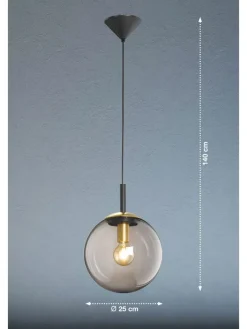 FISCHER & HONSEL Decken- & Hängeleuchten<Pendelleuchte "Dini" in Schwarz - Ø 25 cm x (H)140 cm