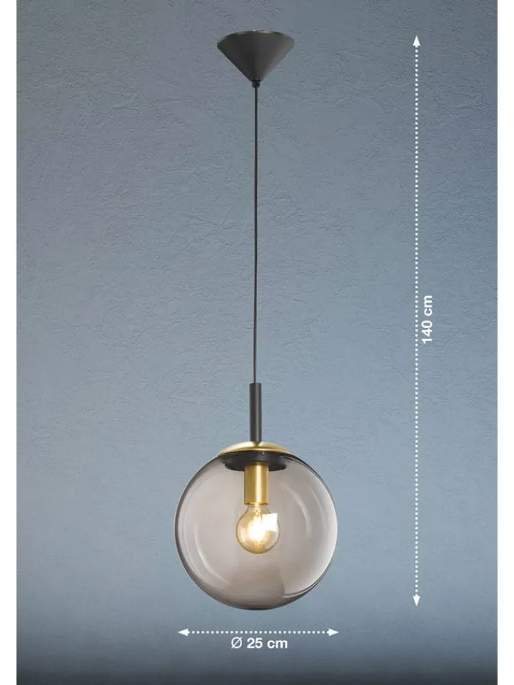 FISCHER & HONSEL Decken- & Hängeleuchten<Pendelleuchte "Dini" in Schwarz - Ø 25 cm x (H)140 cm