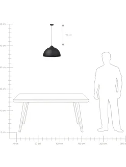 Beliani Decken- & Hängeleuchten<Pendelleuchten CETINA in Schwarz/Gold - (W) 40 x (H) 129 x (L) 40 cm