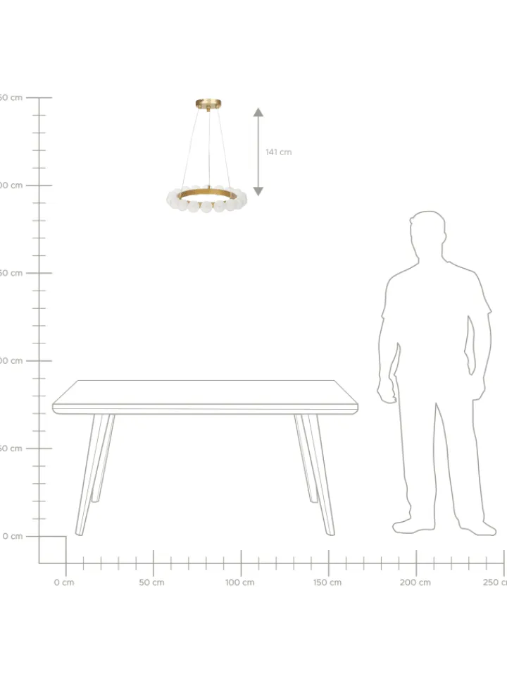 Beliani Decken- & Hängeleuchten<Pendelleuchten GEORGES in Gold - (W) 59 x (H) 146 x (L) 59 cm