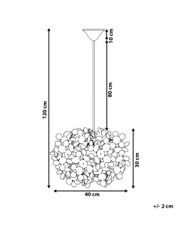 Beliani Decken- & Hängeleuchten<Pendelleuchten LAMONE in Weiß - (W) 40 x (H) 120 x (L) 40 cm