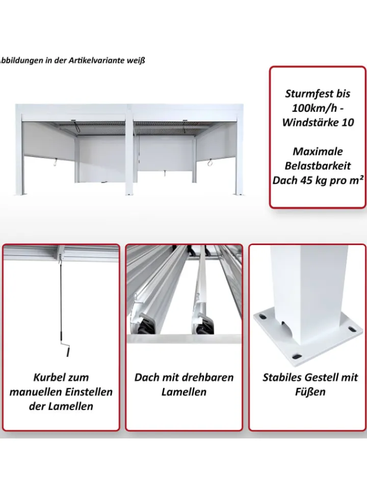 MCW Gartenmöbel<Pergola L46 11cm-Alu-Gestell, sturmfest, Anthrazit