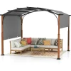COSTWAY Gartenmöbel<Pergola mit ausziehbarem Dach 3,6x3m in Grau