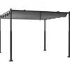 COSTWAY Gartenmöbel<Pergola mit Schiebedach 3,1x3,1m in Grau