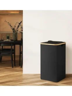 relaxdays Mülleimer<Pfandflaschen Sammelbehälter in Schwarz – 100 l