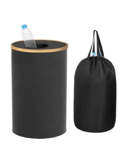 relaxdays Mülleimer<Pfandflaschen Sammelbehälter in Schwarz - 100 l