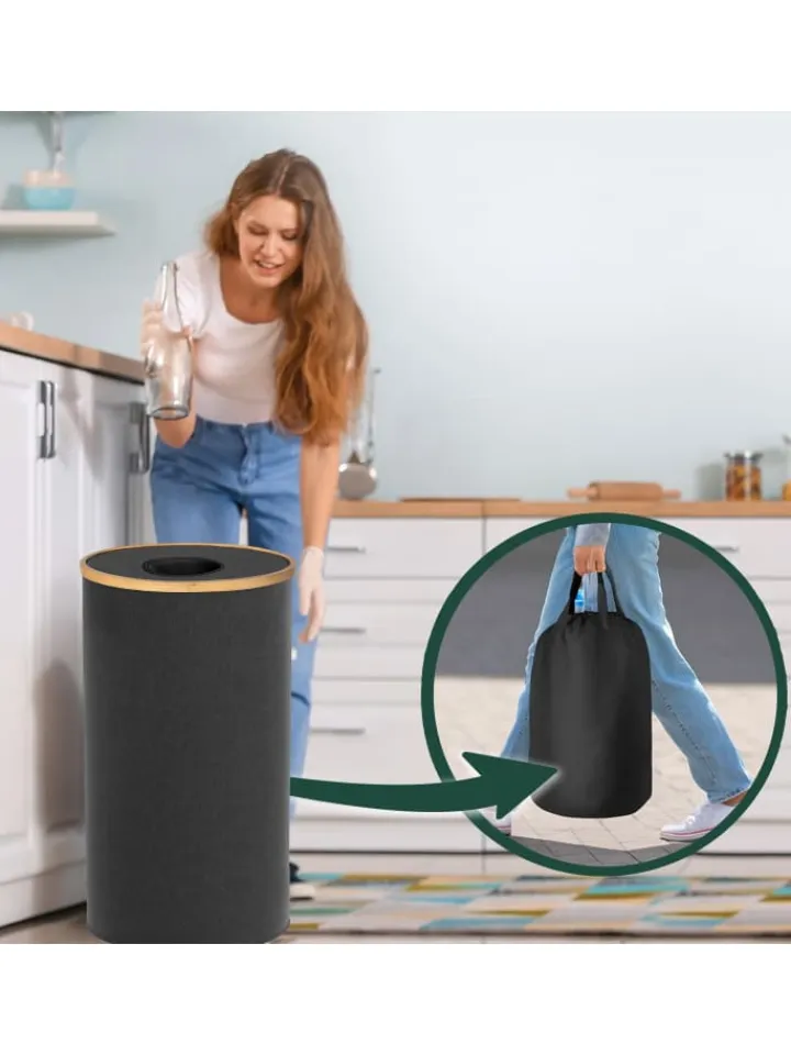 relaxdays Mülleimer<Pfandflaschen Sammelbehälter in Schwarz - 100 l