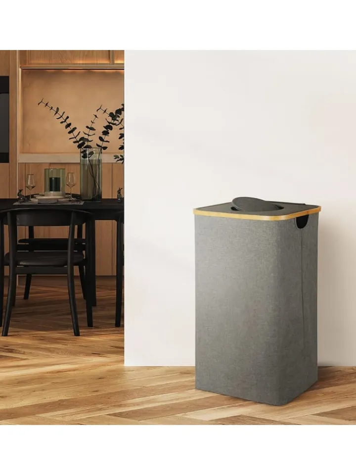 relaxdays Mülleimer<Pfandflaschen Sammelbehälter in Grau – 100 l
