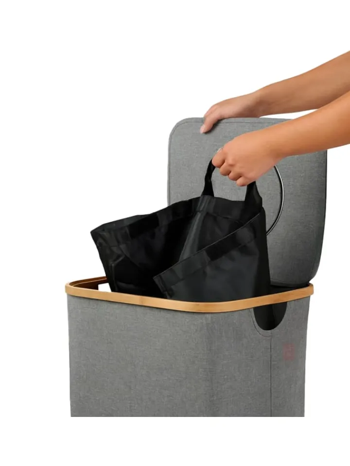 relaxdays Mülleimer<Pfandflaschen Sammelbehälter in Grau – 100 l