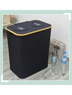 relaxdays Mülleimer<Pfandflaschen-Sammelbehälter in Grau - 140 Liter