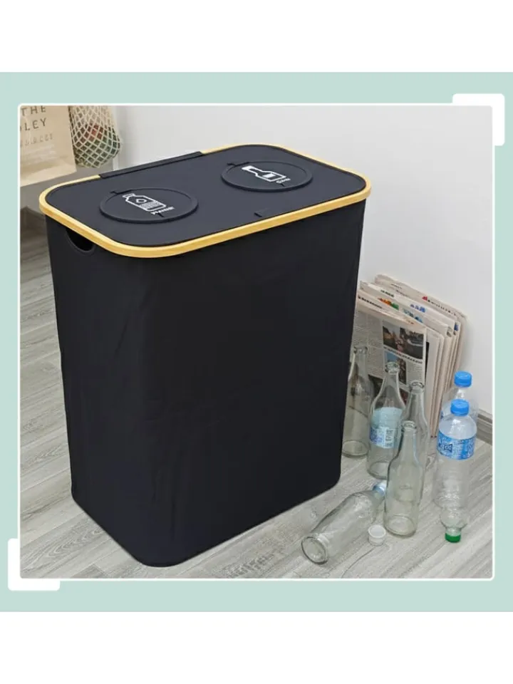 relaxdays Mülleimer<Pfandflaschen-Sammelbehälter in Weiß - 170 Liter